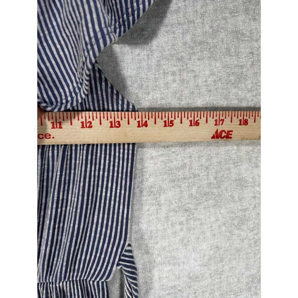 Caution To The Wind Sleeveless Midi Dress Blue White Stripe Ruffle Collar Sz Sm - Picture 2 of 5